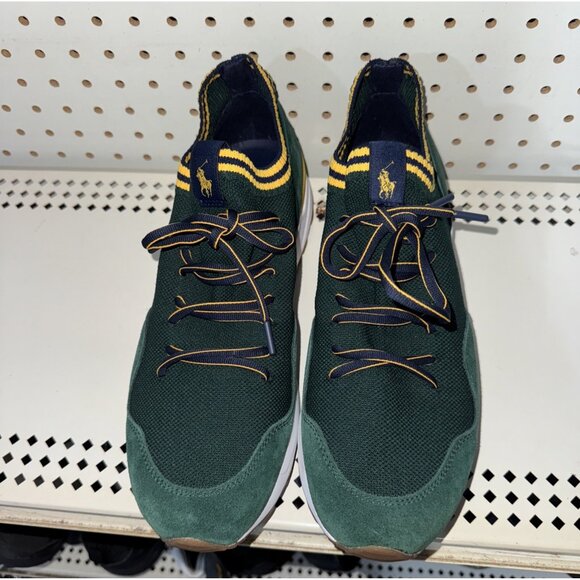 Polo Ralph Lauren Trackster 200II Mens Athletic Shoes Size 10 Green Yellow Blue - Picture 4 of 8
